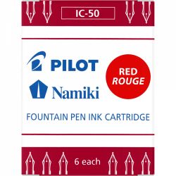 Set 6 Cartuse Standard Size Proprietar Pilot IC-50 Red