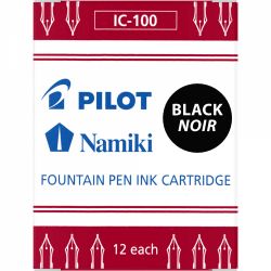 Set 12 Cartuse Standard Size Proprietar Pilot IC-100 Black