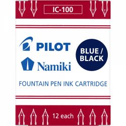 Set 12 Cartuse Standard Size Proprietar Pilot IC-100 Blue Black