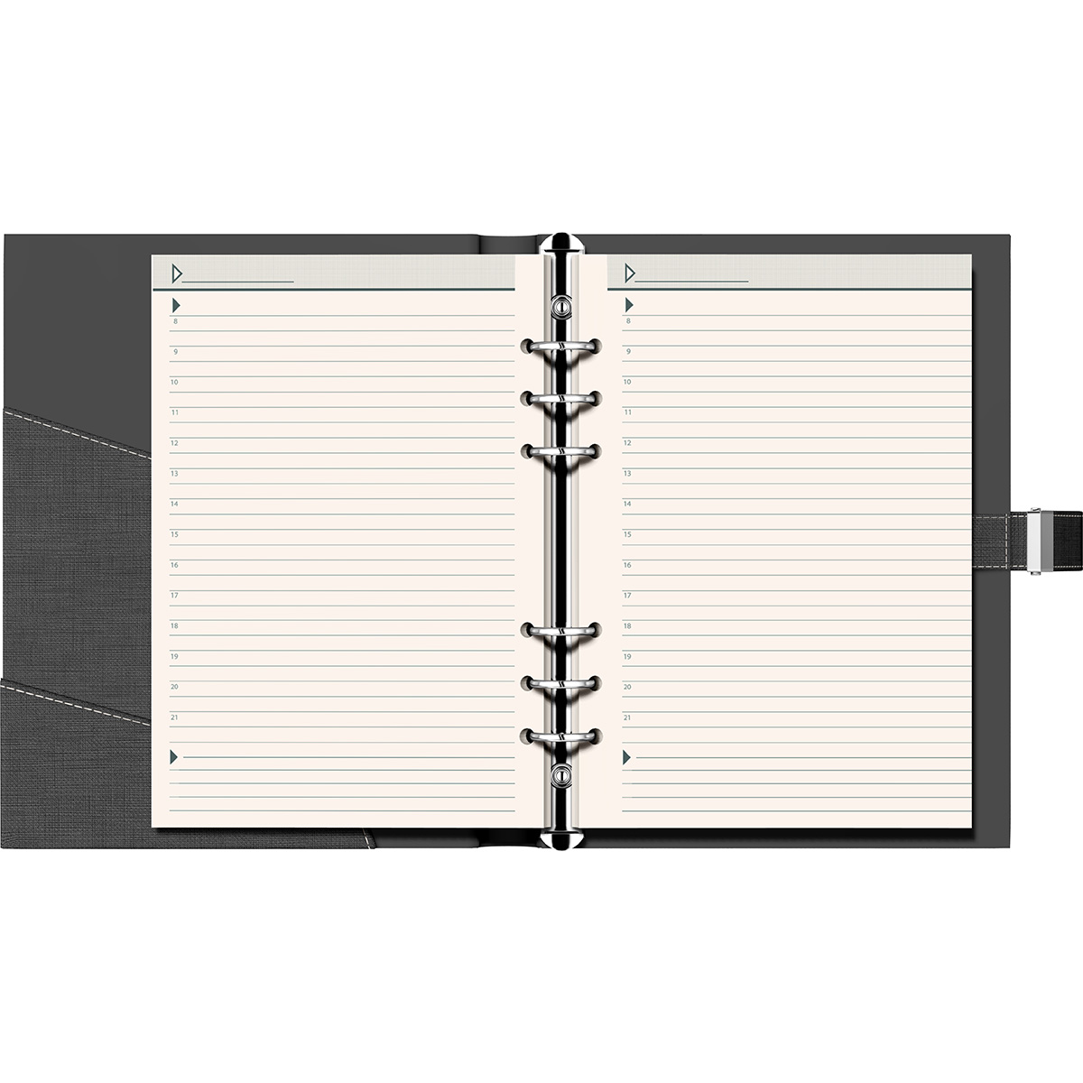 Imagine Produs Organizer A5 6 inele Precision Trend 136505 Elegance Black - Ivory Lined - 270 pagini 80 g mp