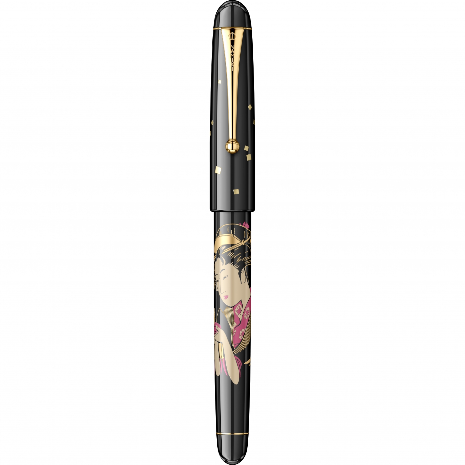 Imagine Produs Stilou 14k Nib Namiki Nippon Art Tradition Maki-e Ukiyo-e Okita Geisha and art of tea GT 0.5 M Nib