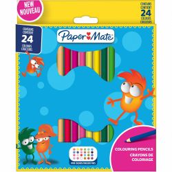 Set 24 Creioane Colorate PaperMate Round Assorted Colors