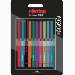 Set 10 Fineliner 0.4 Rotring Mix Colours