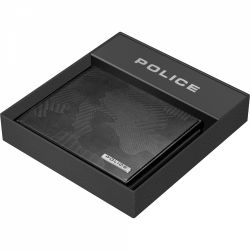 Portofel Barbatesc Piele Police Leather Berryblack RFID Black
