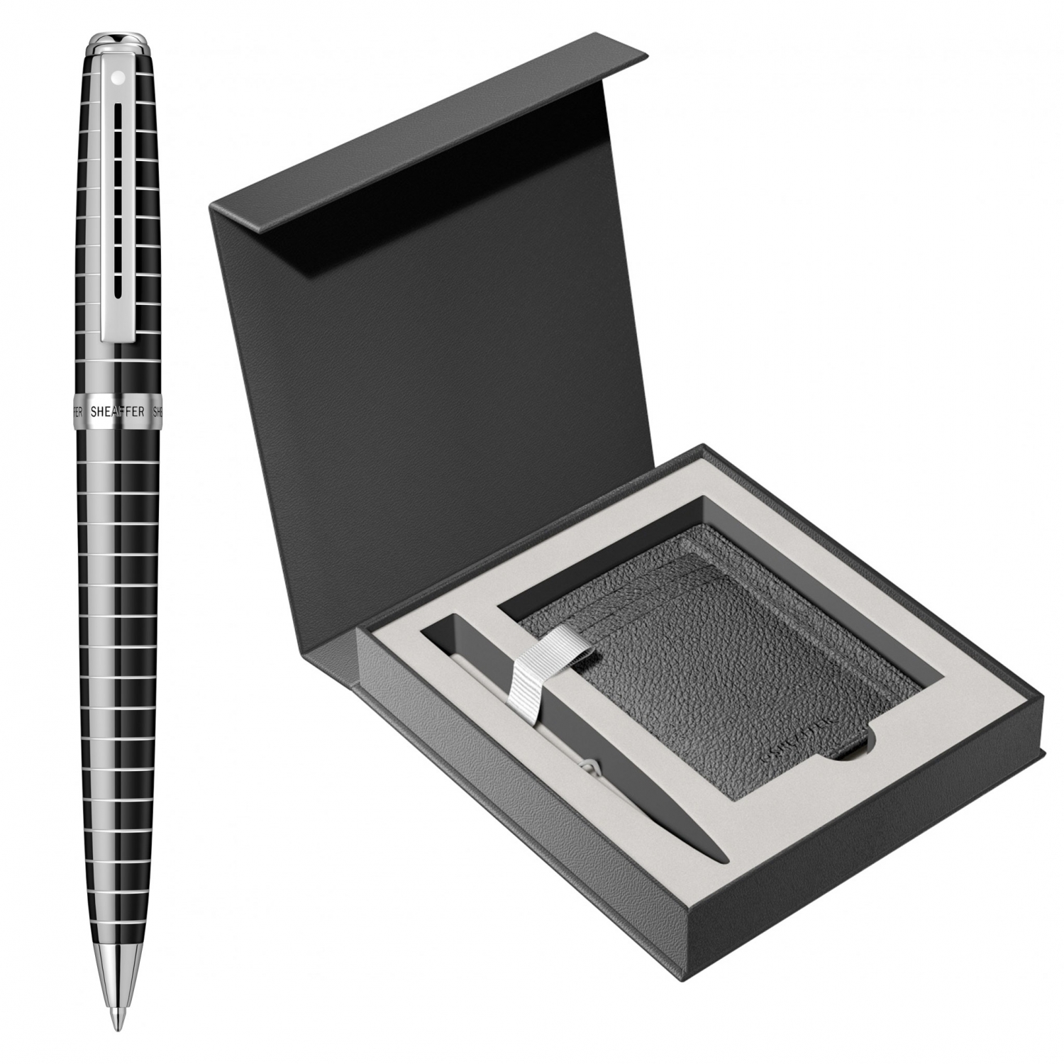 Imagine Produs Pix Sheaffer Prelude Engraving Black Laquer CT + Cutie Cadou Mono cu credit card holder piele