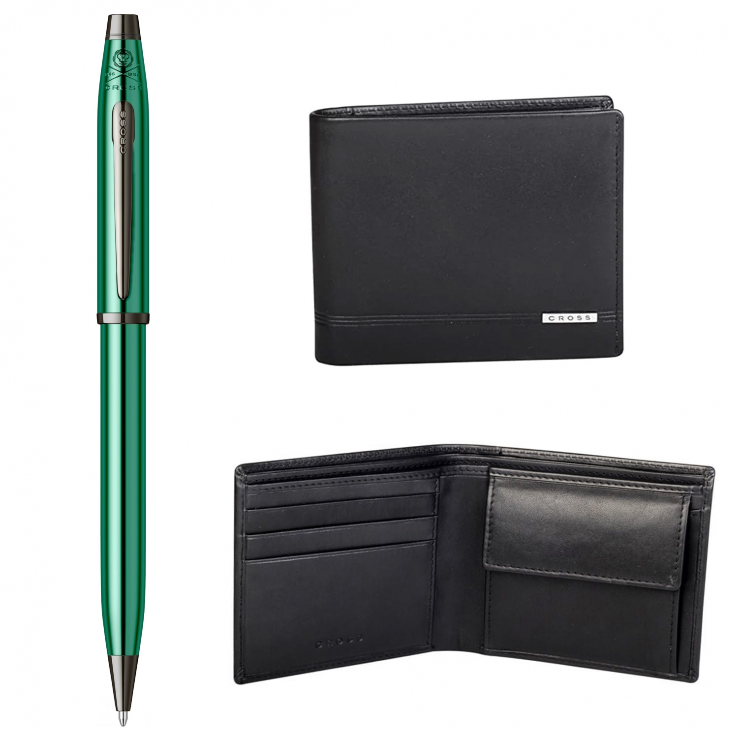 Imagine Produs Pix Cross Century II Translucent Green Lacquer BT + Portofel Cross Century