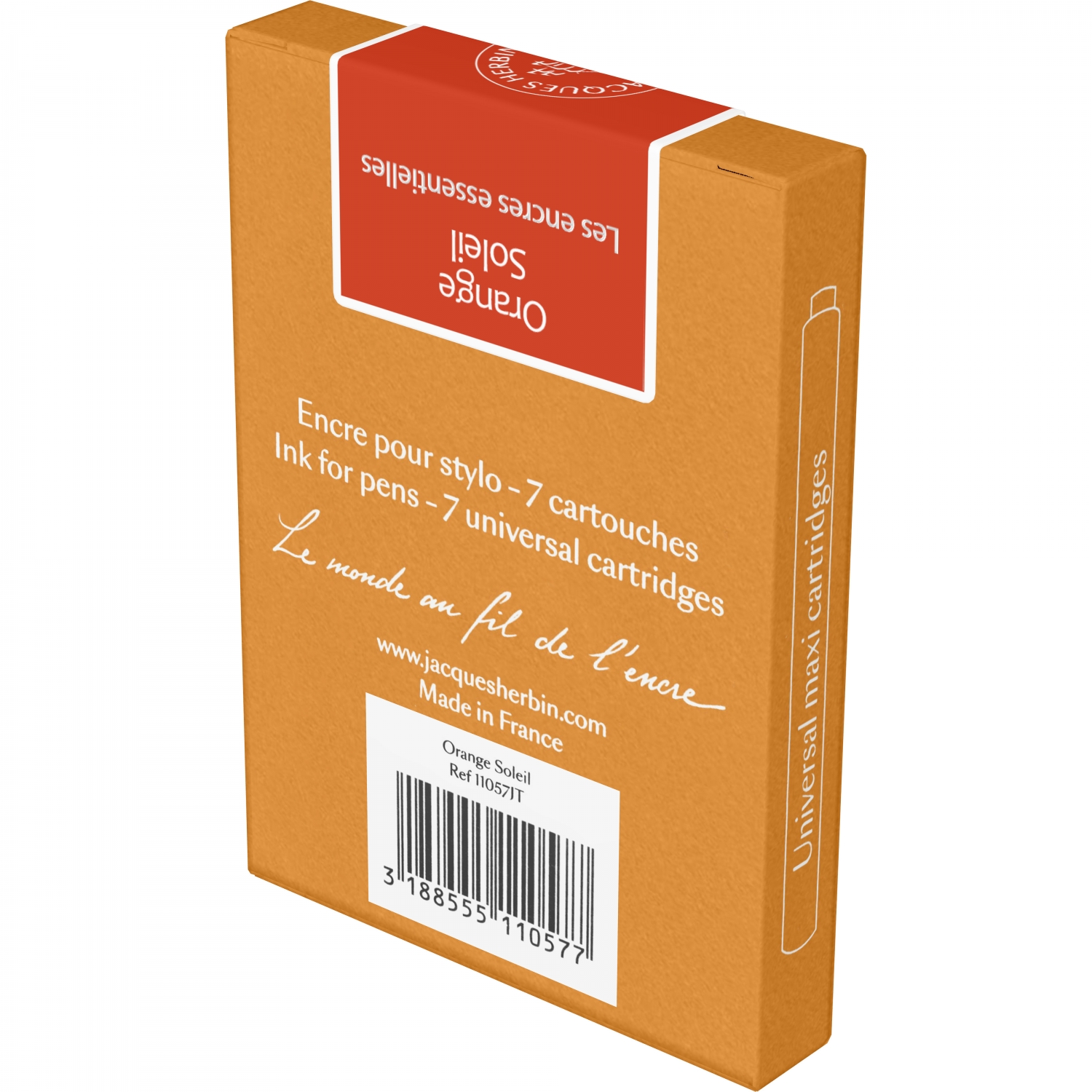 Imagine Produs Set 7 Cartuse Large Size International Jacques Herbin Prestige Essentielles Orange Soleil