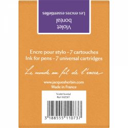 Set 7 Cartuse Large Size International Jacques Herbin Prestige Essentielles Violet Boreal