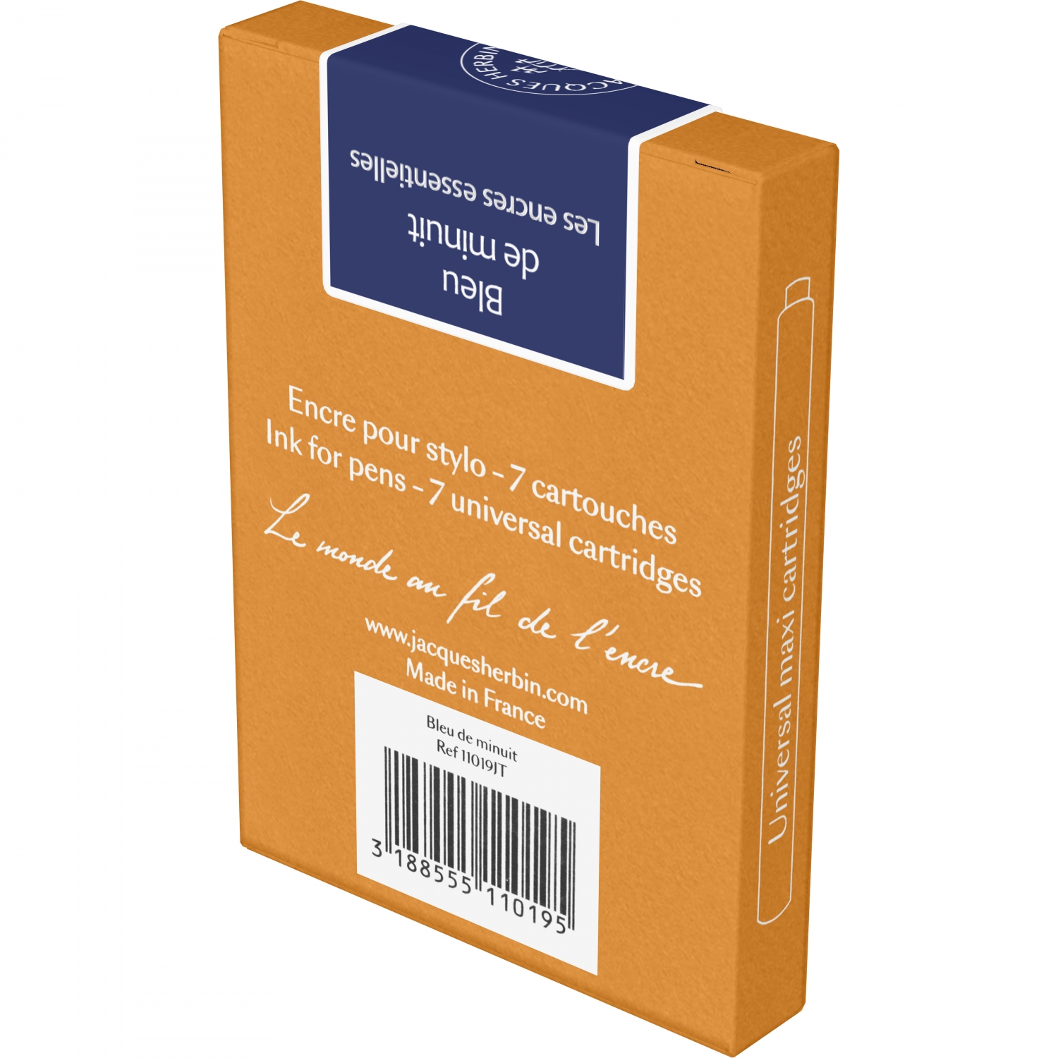 Imagine Produs Set 7 Cartuse Large Size International Jacques Herbin Prestige Essentielles Bleu Minuit