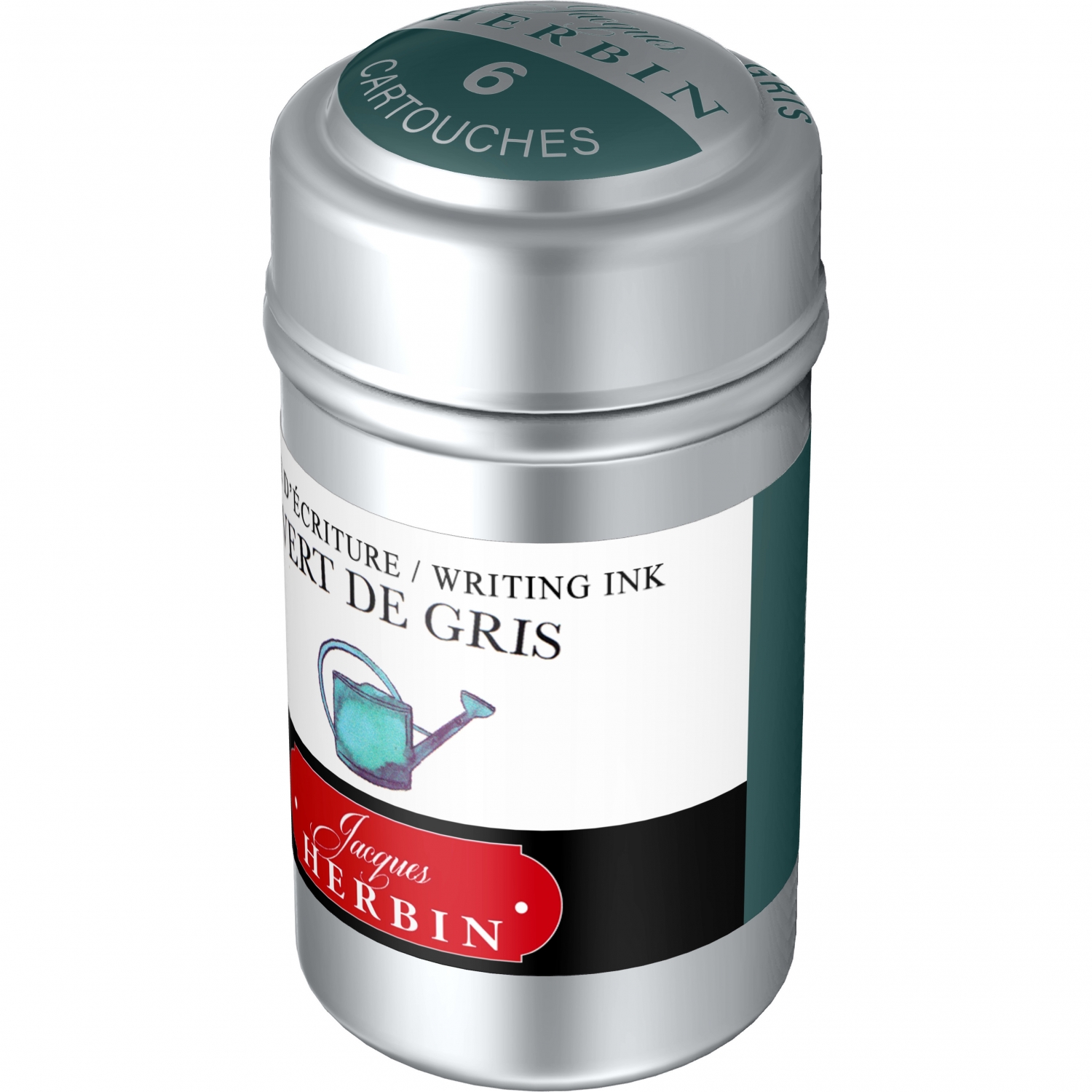 Imagine Produs Set 6 Cartuse Standard International Jacques Herbin Writing The Pearl of Inks Vert de Gris