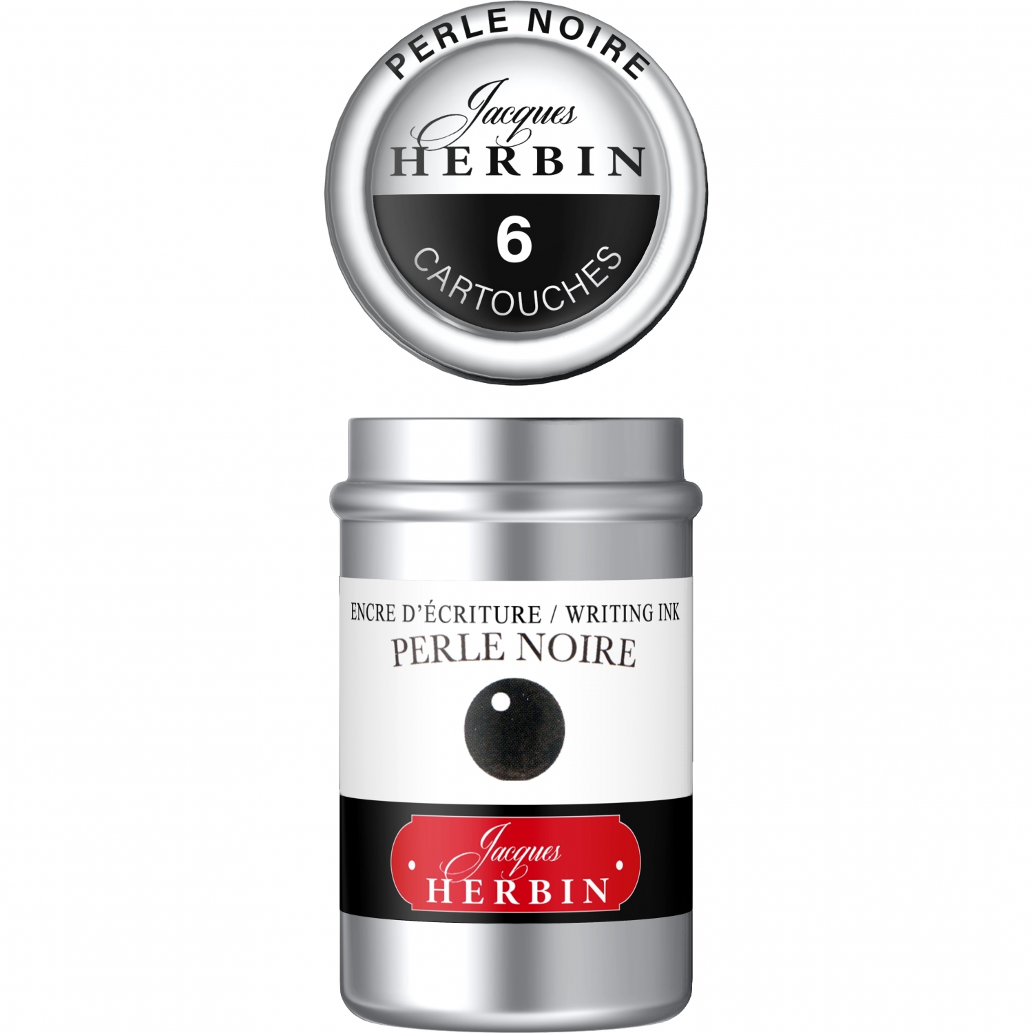 Imagine Produs Set 6 Cartuse Standard International Jacques Herbin Writing The Pearl of Inks Perle Noir