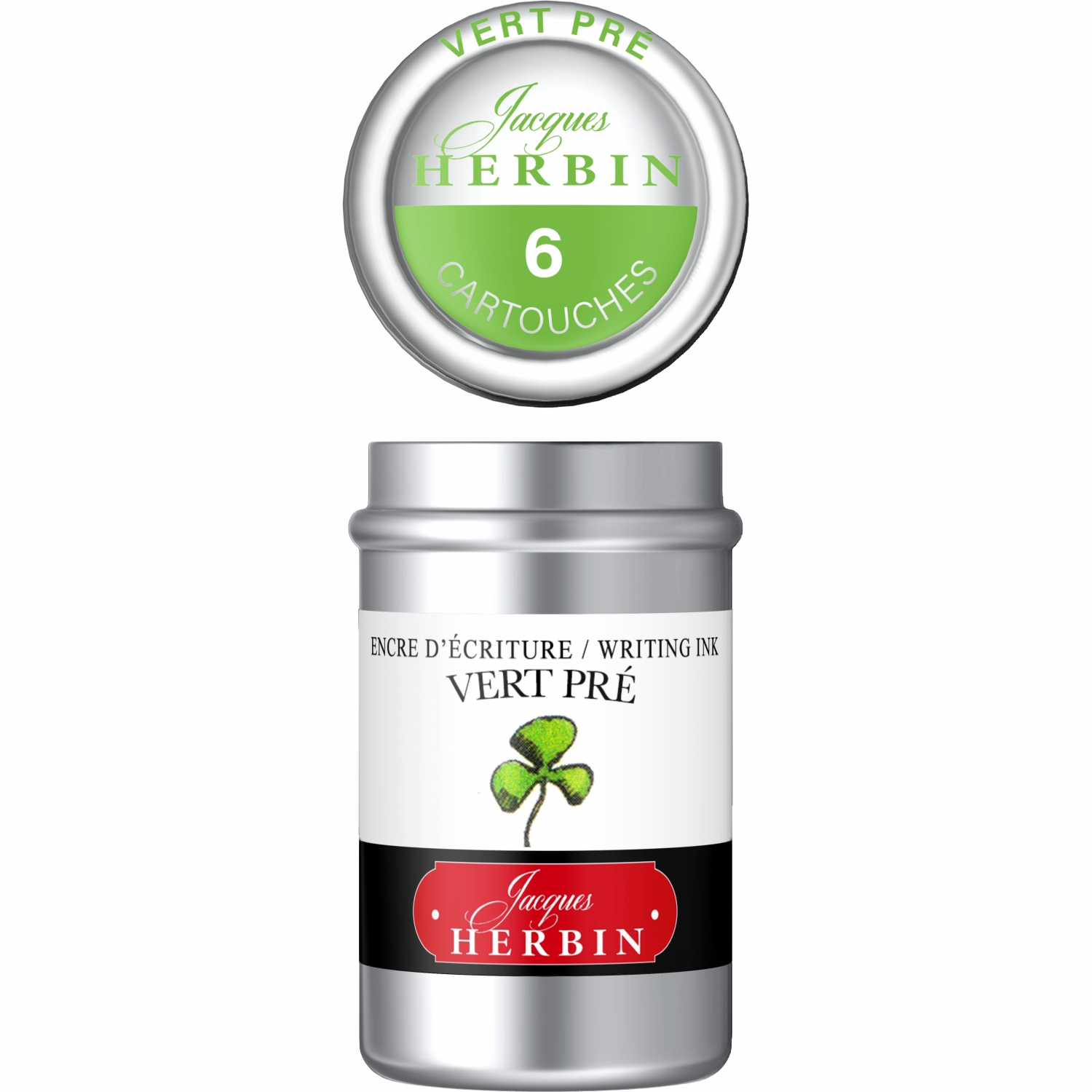 Imagine Produs Set 6 Cartuse Standard International Jacques Herbin Writing The Pearl of Inks Vert Pre