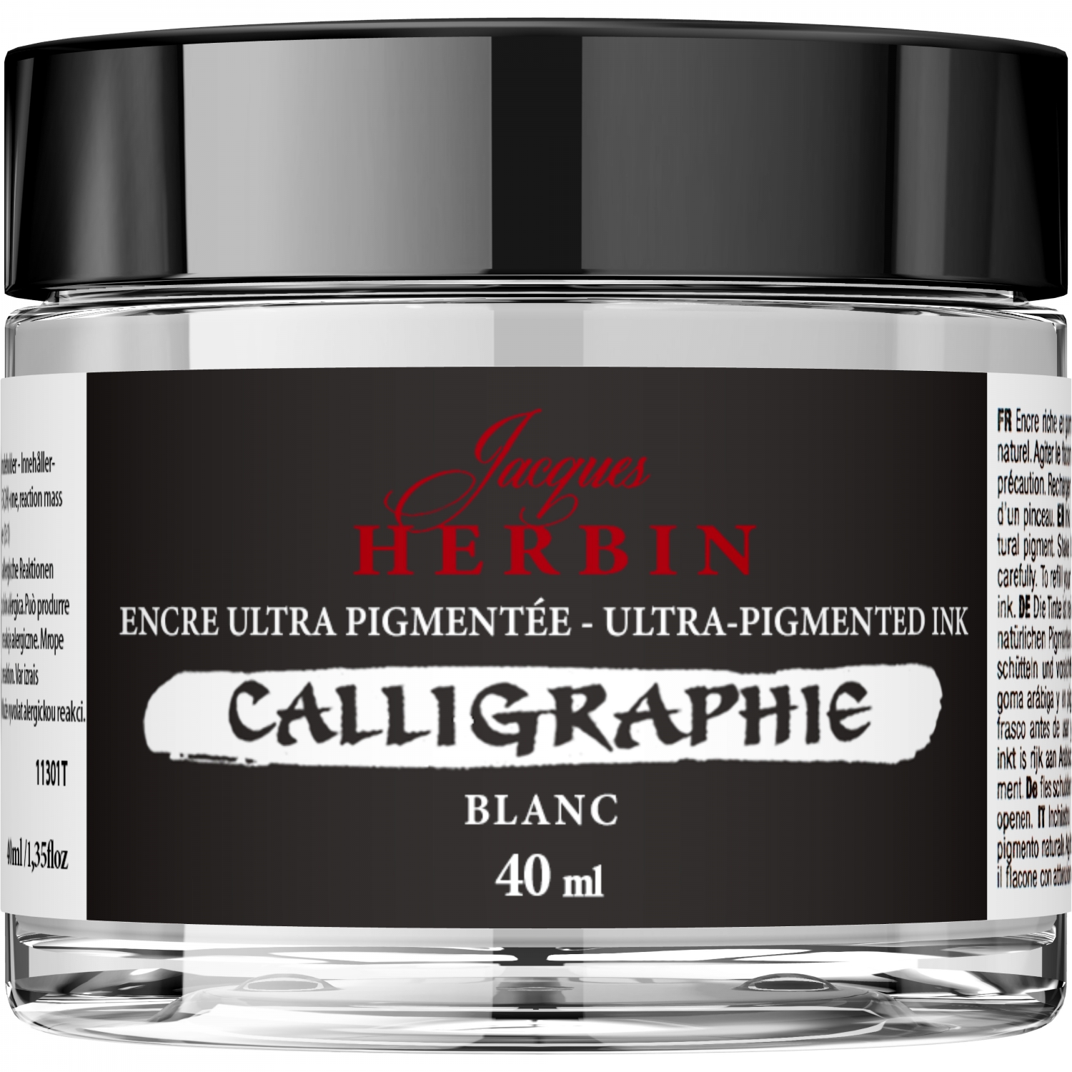 Imagine Produs Calimara Cerneala 40 ml Jacques Herbin Fine Arts Calligraphy Pigmented Blanc