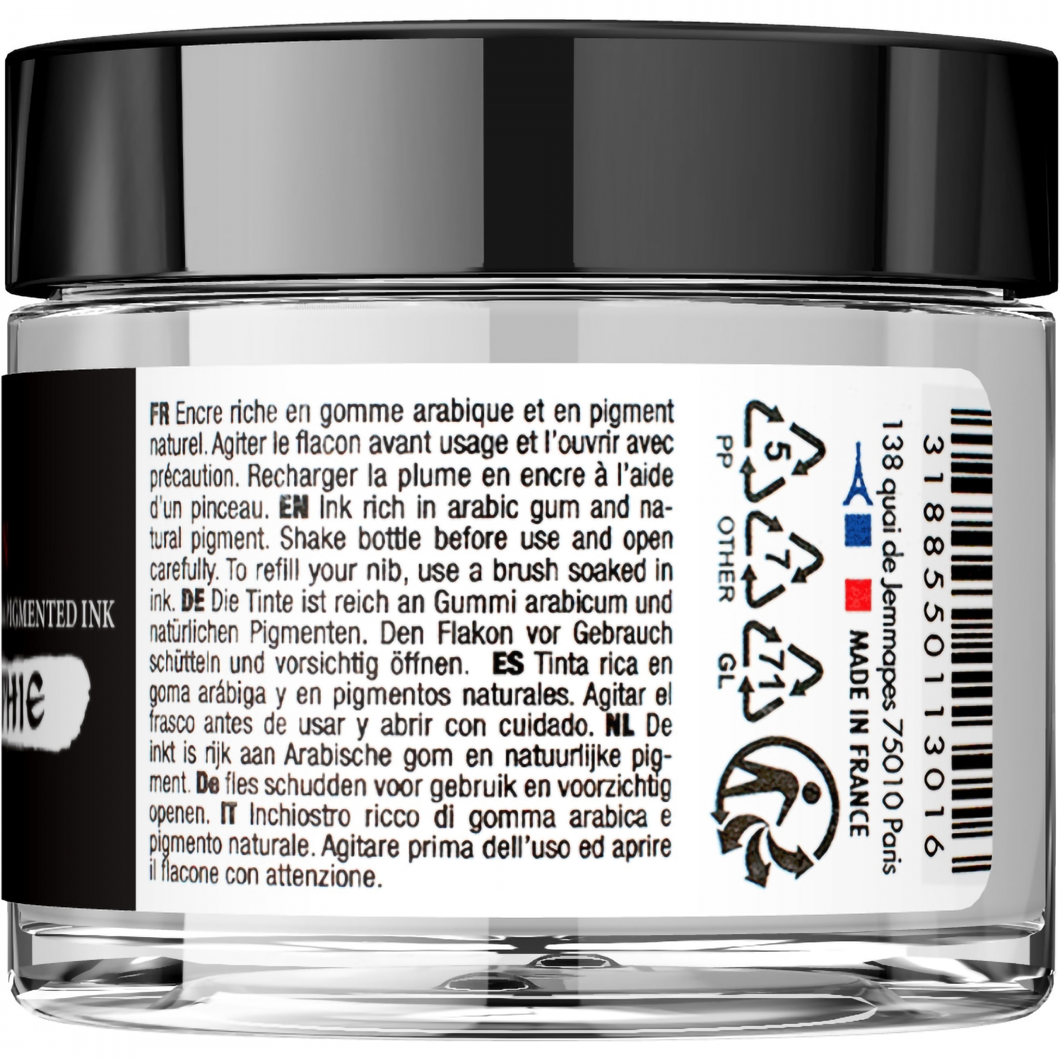 Imagine Produs Calimara Cerneala 40 ml Jacques Herbin Fine Arts Calligraphy Pigmented Blanc