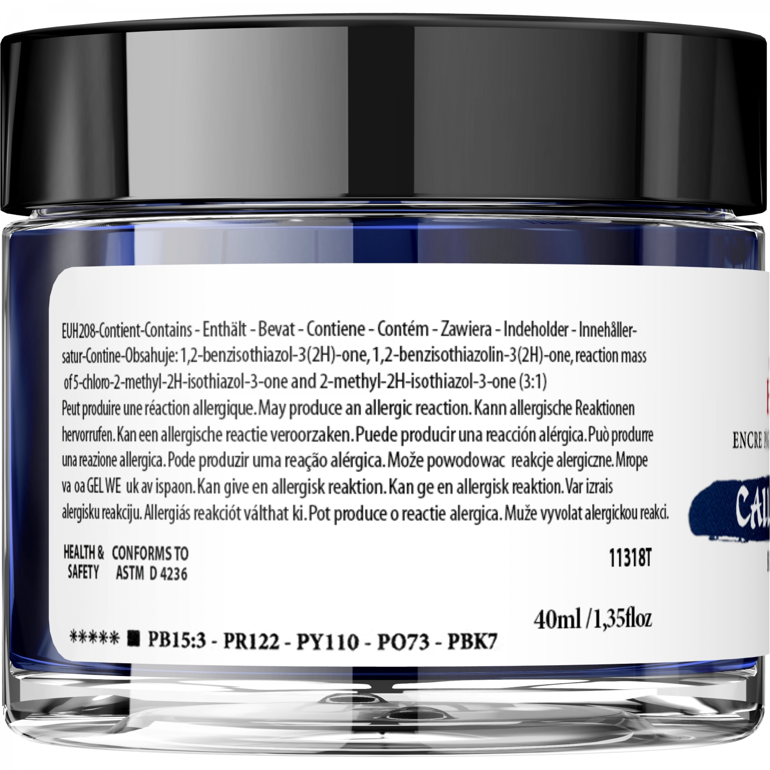 Imagine Produs Calimara Cerneala 40 ml Jacques Herbin Fine Arts Calligraphy Pigmented Bleu Marine