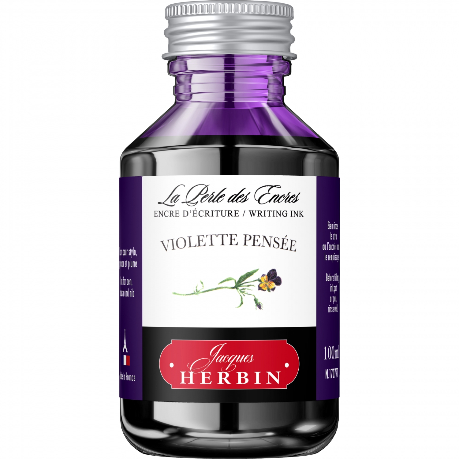 Imagine Produs Calimara Cerneala 100 ml Jacques Herbin Writing The Pearl of Inks Violette Pensee