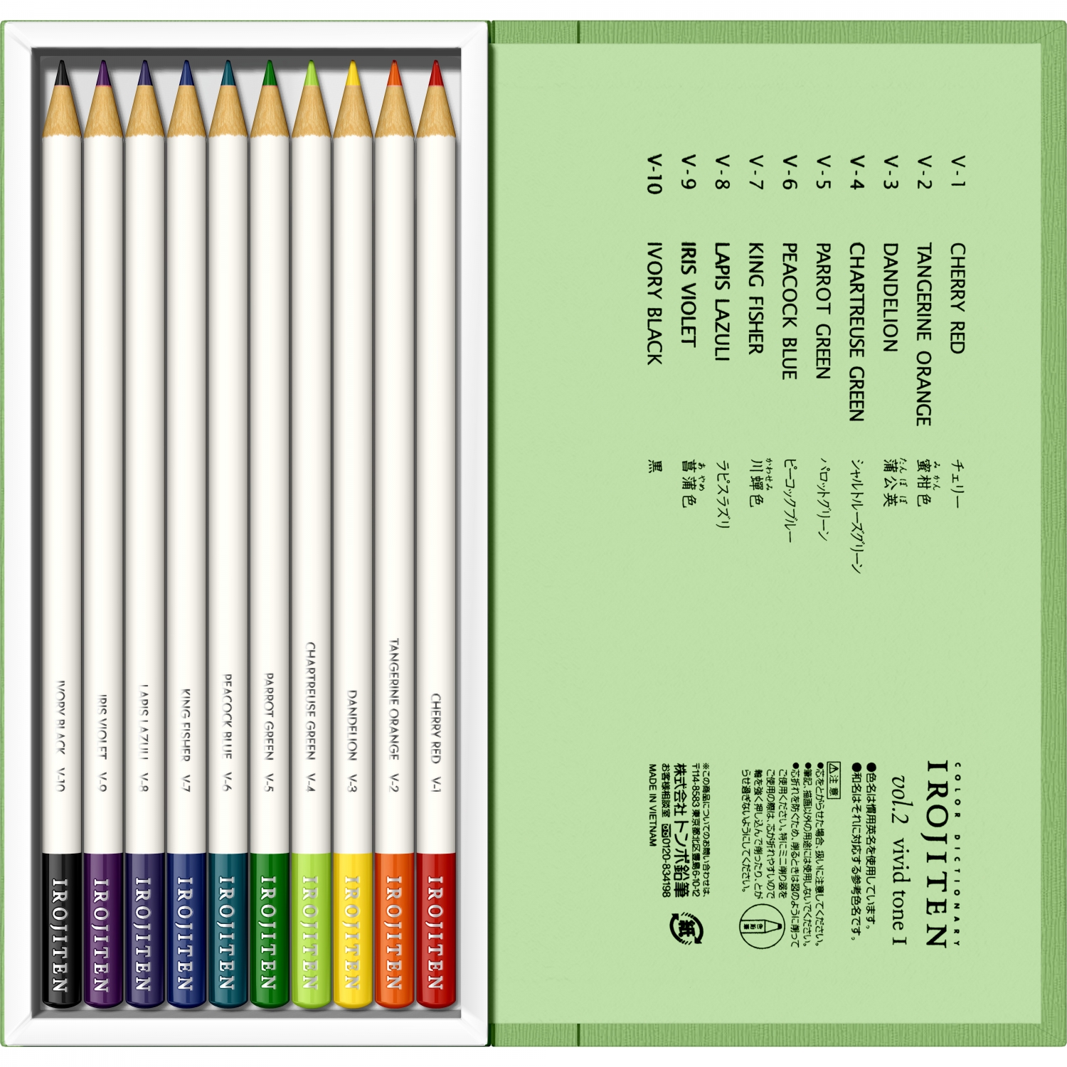 Imagine Produs Set 10 Creioane Colorate Tombow Irojiten Volum 2 Rainforest Vivid Tone