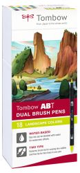Set 18 Marker Dual Brush Watercoloring Tombow ABT Landscape Colors