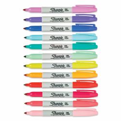 Set 12 Markere Permanente Bullet Sharpie Fine Point Glam Pop Assorted Colors