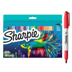 Set 18 Markere Permanente Bullet Sharpie Fine Point Fish Assorted Colors