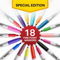 Set 18 Markere Permanente Bullet Sharpie Fine Point Special Edition Assorted Colors
