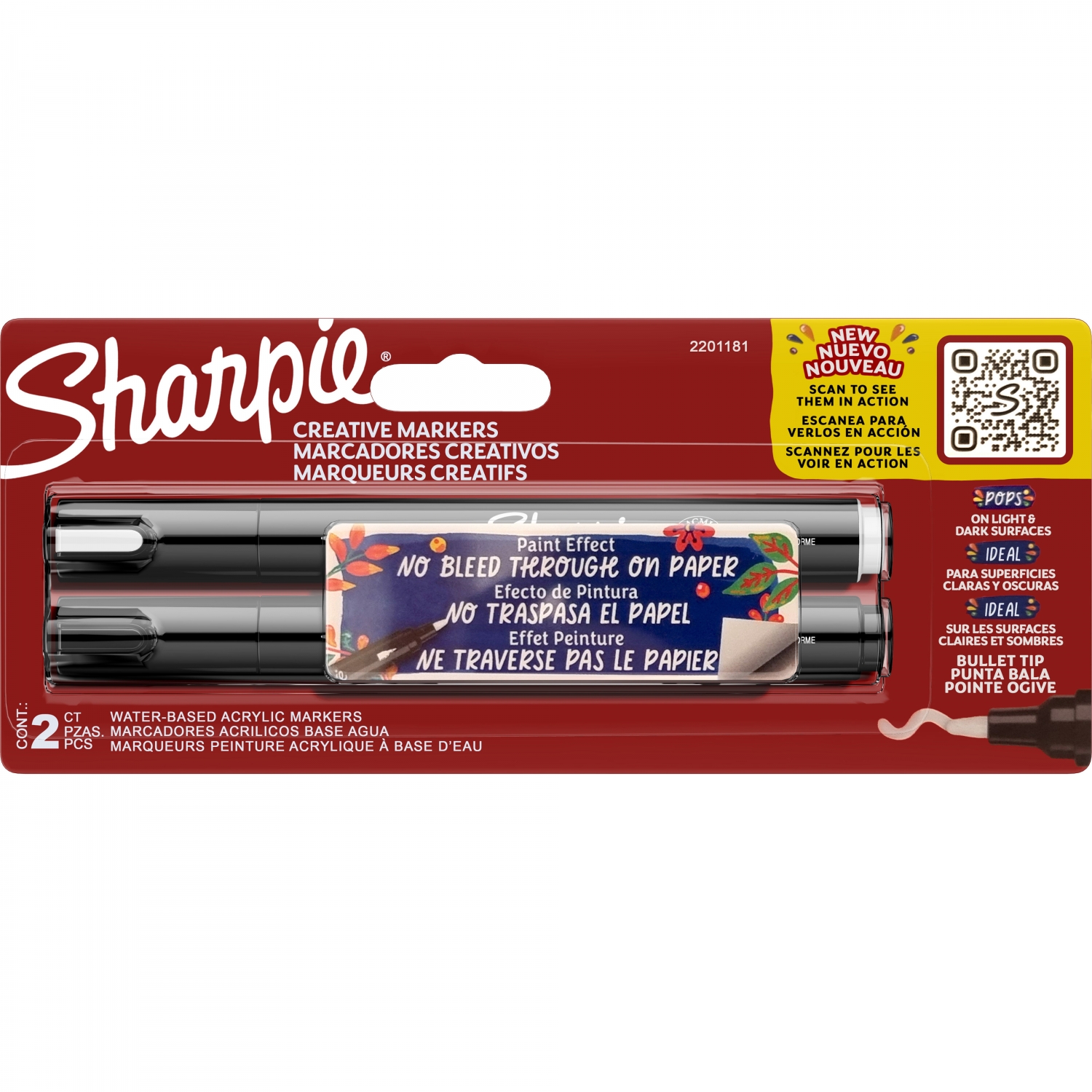 Imagine Produs Set 2 Markere Creativ Bullet Sharpie Creative Acrylic Paint Water Based Earth Tones