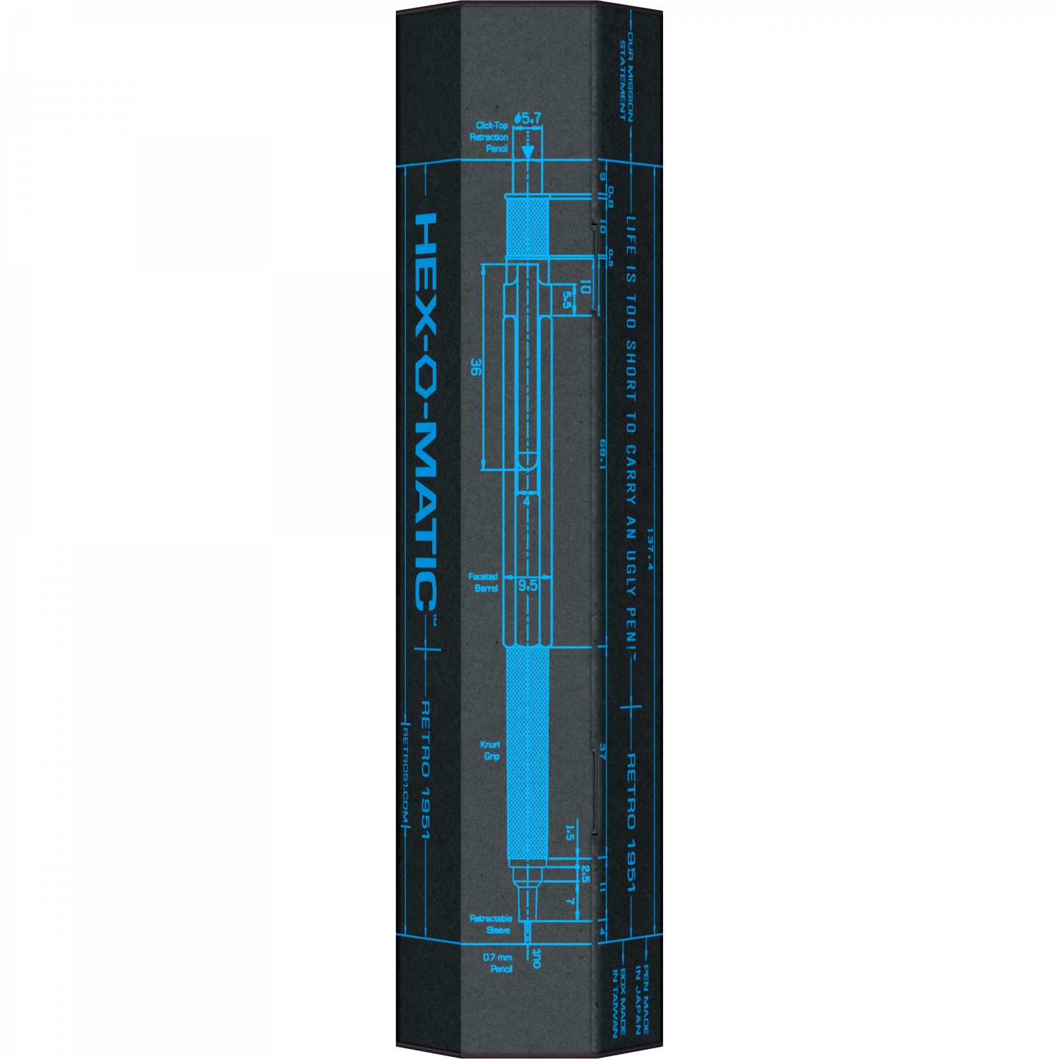 Imagine Produs Creion Mecanic 0.7 Retro 51 Hex-o-matic Black CT