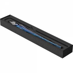 Toc Caligrafic de Sticla 18 cm Jacques Herbin Round Glass Pen Navy Blue