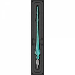 Toc Caligrafic de Sticla 18 cm Jacques Herbin Round Glass Pen Turquoise