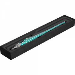 Toc Caligrafic de Sticla 18 cm Jacques Herbin Round Glass Pen Turquoise