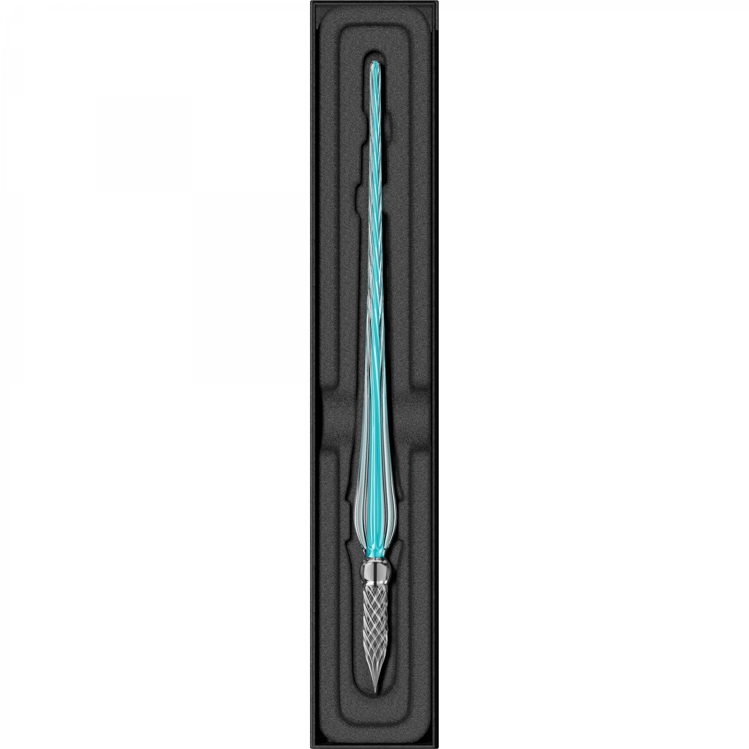 Imagine Produs Toc Caligrafic de Sticla 18 cm Jacques Herbin Twisted Glass Pen Blue Azur