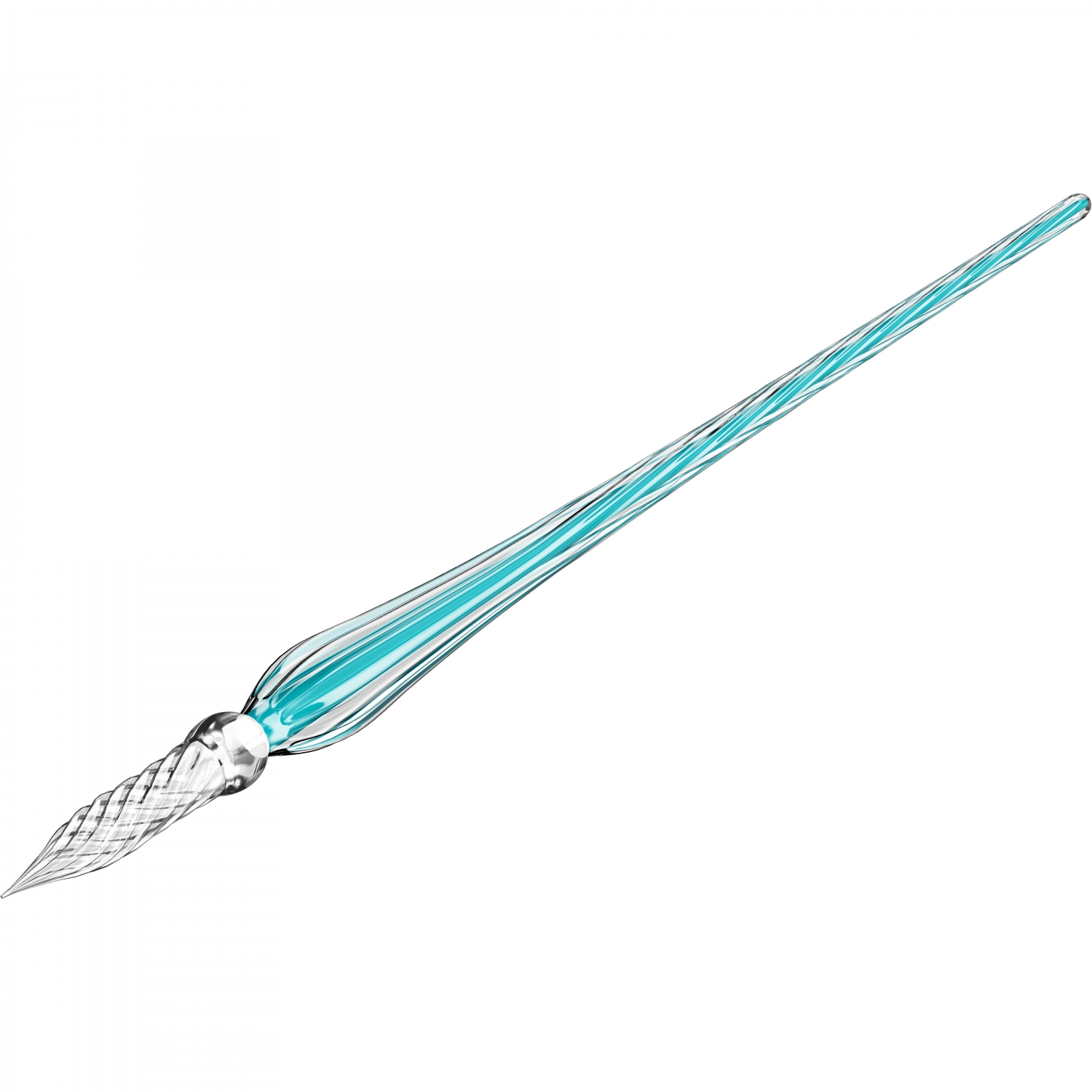 Imagine Produs Toc Caligrafic de Sticla 18 cm Jacques Herbin Twisted Glass Pen Blue Azur