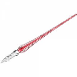 Toc Caligrafic de Sticla 18 cm Jacques Herbin Twisted Glass Pen Red