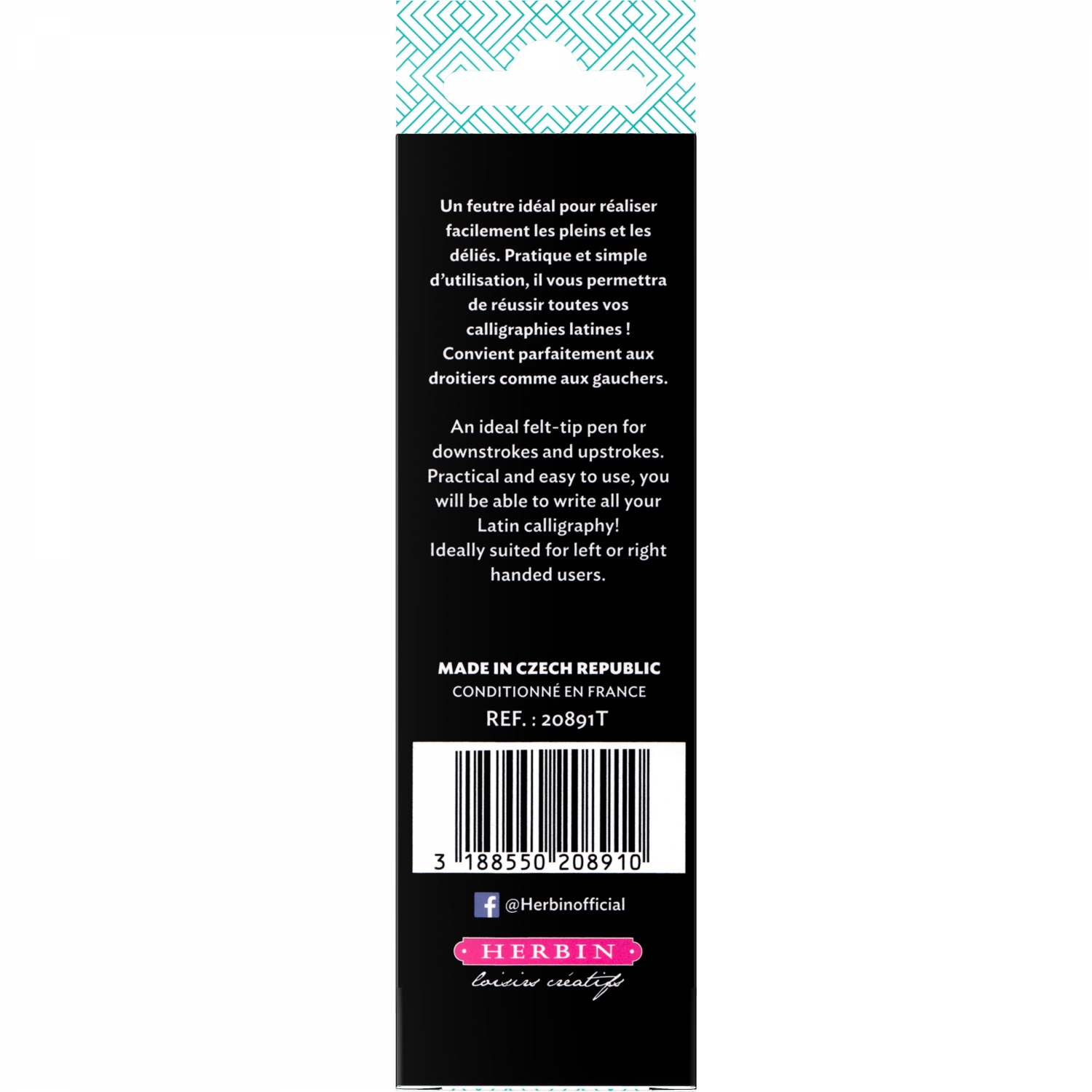 Imagine Produs Set 3 Marker Caligrafic Jacques Herbin - M-2.5 B-3-6 XB-4.8 Black