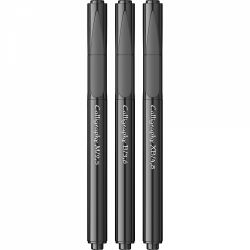 Set 3 Marker Caligrafic Jacques Herbin - M-2.5 B-3-6 XB-4.8 Black