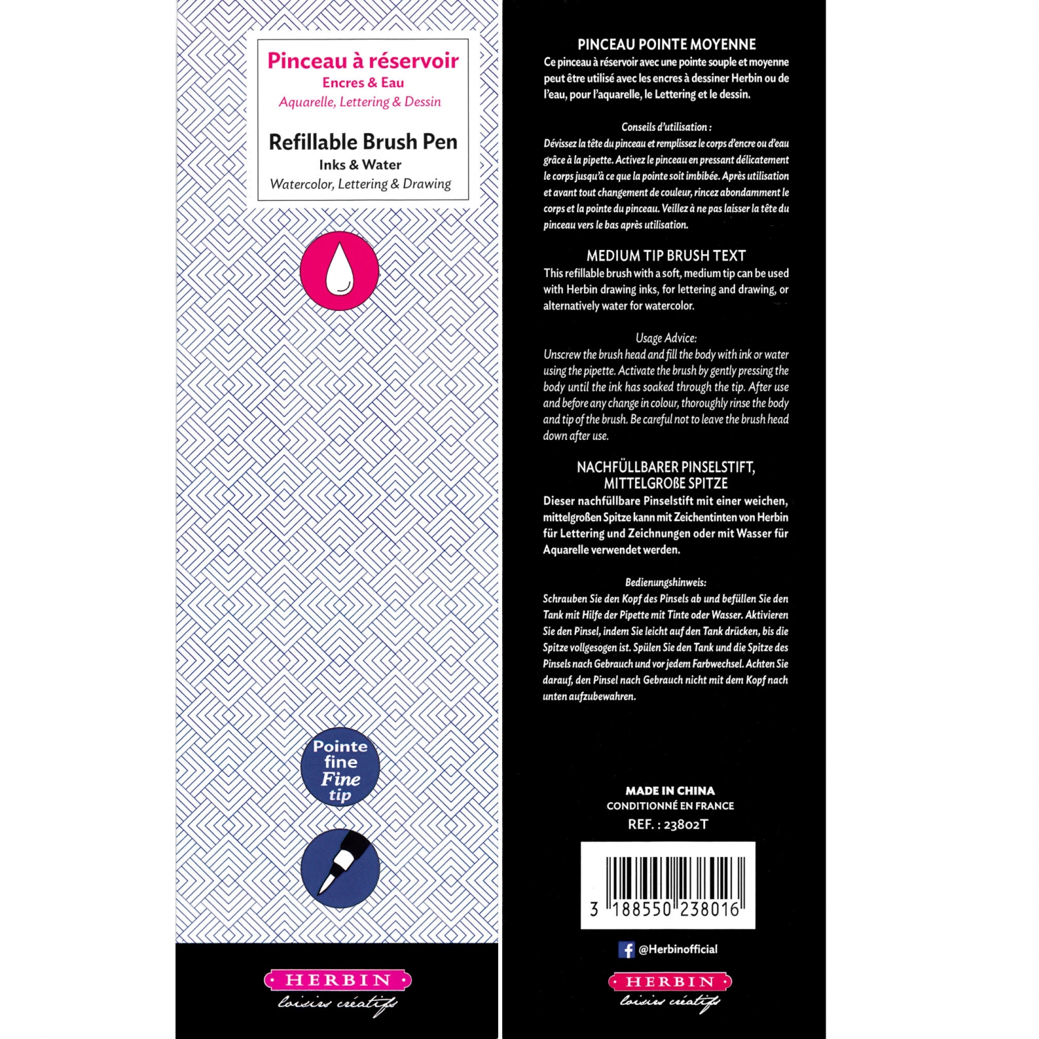 Imagine Produs Marker Pensula Reincarcabil Jacques Herbin - Fine