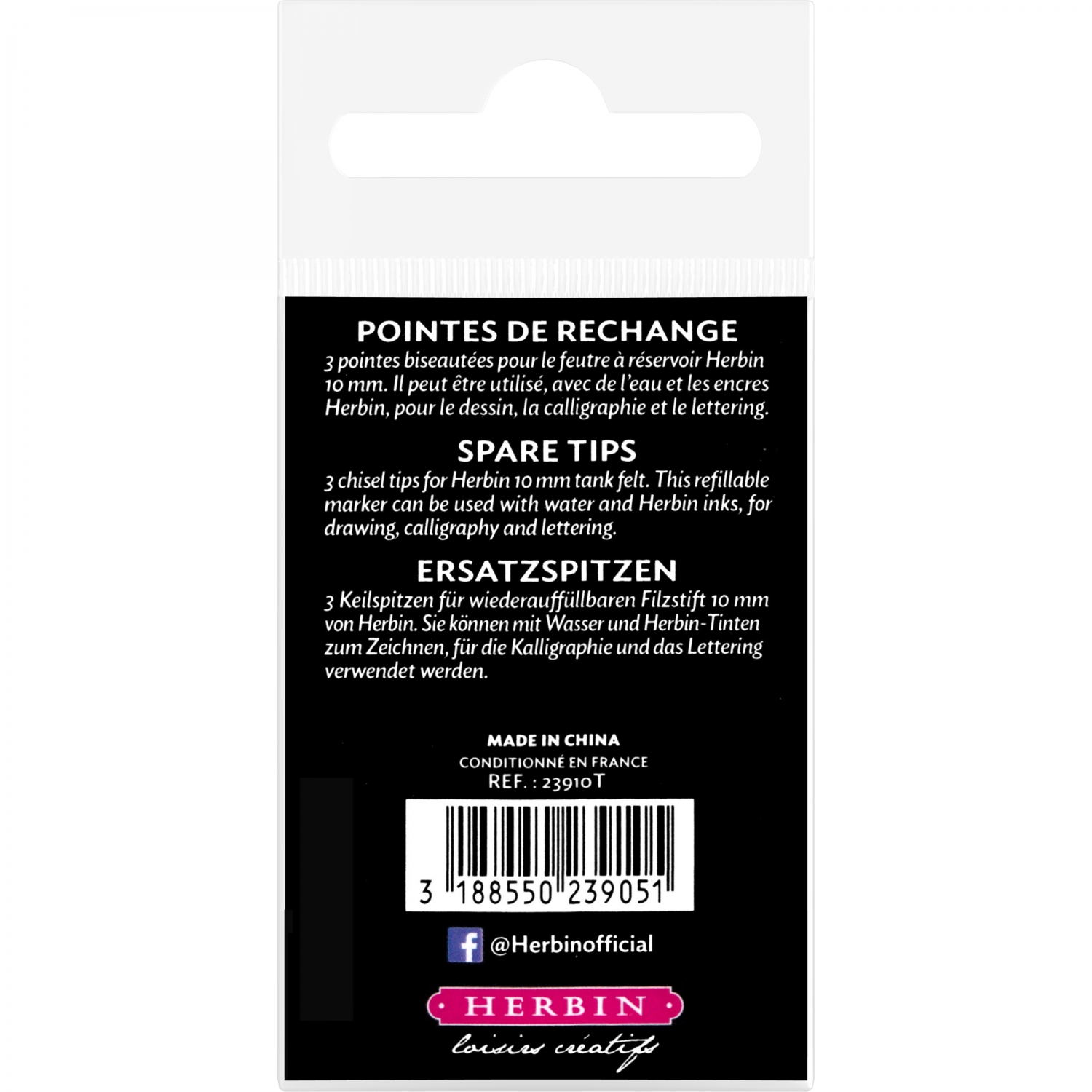 Imagine Produs Rezerva Varf Marker Creativ Reincarcabil Jacques Herbin - 5 mm Bullet Chisel - 5 buc