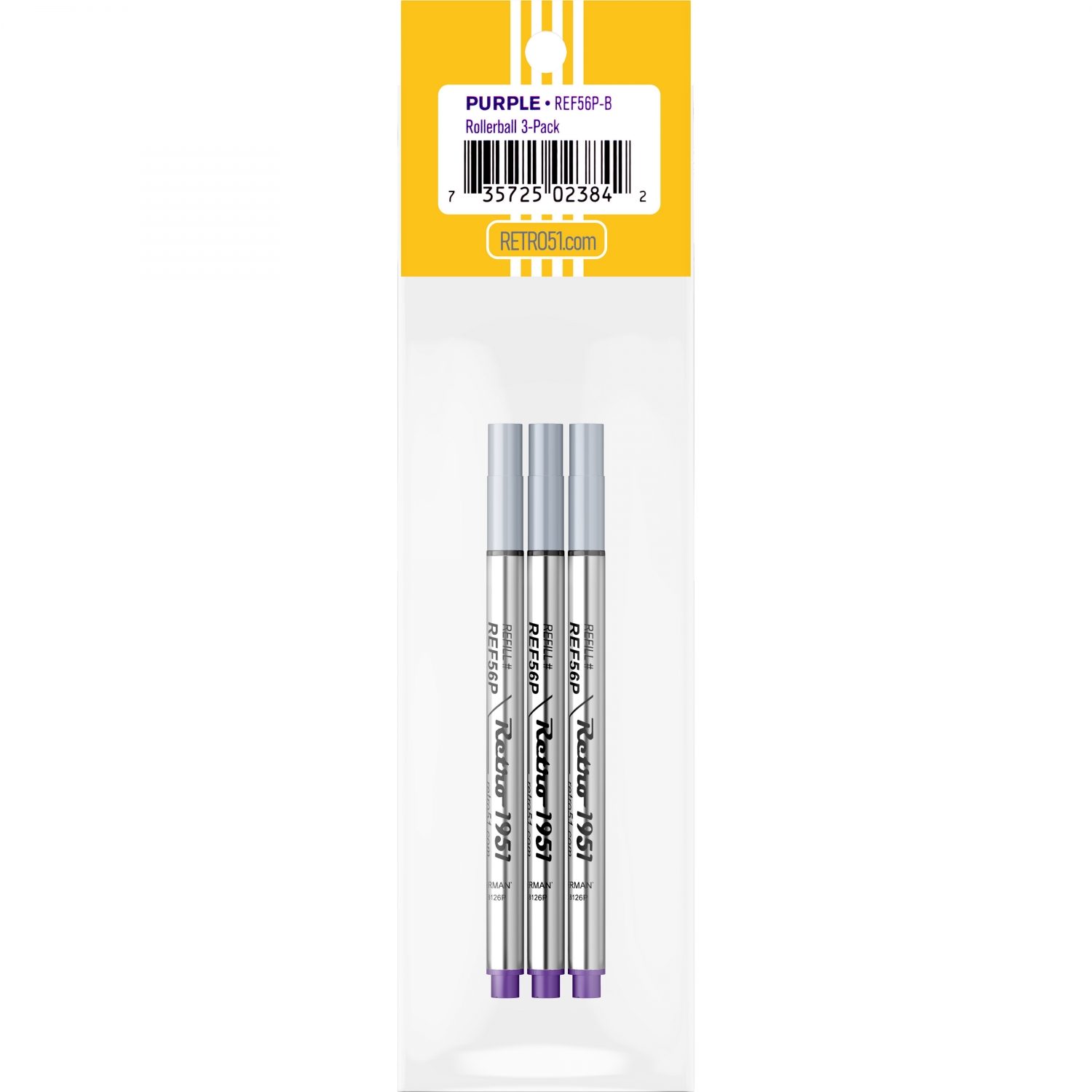 Imagine Produs Mina Roller Retro 51 Capless Purple - Mediu - 3 buc