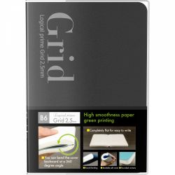 Caiet B6 Nakabayashi Logical Prime Grid HSP Black - Ivory Grid 2.5 mm - 240 pagini 75 g mp - NB601-14