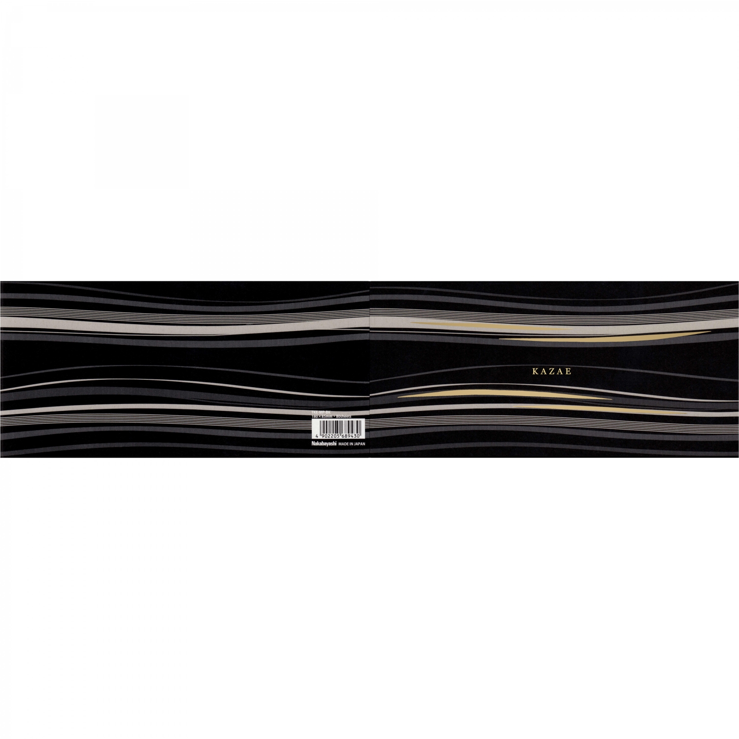 Imagine Produs Blocnotes 180 x 85 mm Nakabayashi Kazae Memo Pad Black - Ivory Lined 8 mm - 80 foi 75 g mp - TKE-MP-BK