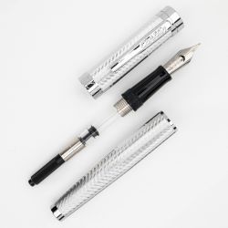 Stilou Conklin Herringbone Signature Silver CT