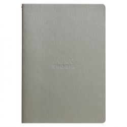 Caiet A5 Rhodia Rhodiarama Sewn Spine Silver - Ivory Lined 7 mm - 64 pagini 90 g/mp - 116401C