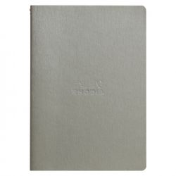 Caiet A5 Rhodia Rhodiarama Sewn Spine Silver - Ivory Lined 7 mm - 64 pagini 90 g mp - 116401C