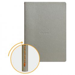 Caiet A5 Rhodia Rhodiarama Sewn Spine Silver - Ivory Lined 7 mm - 64 pagini 90 g/mp - 116401C