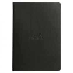 Caiet A5 Rhodia Rhodiarama Sewn Spine Black - Ivory Lined 7 mm - 64 pagini 90 g/mp - 116402C