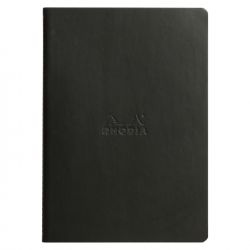 Caiet A5 Rhodia Rhodiarama Sewn Spine Black - Ivory Lined 7 mm - 64 pagini 90 g mp - 116402C