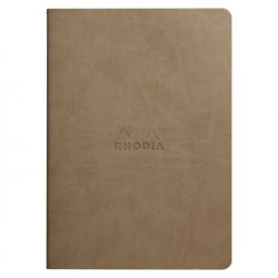 Caiet A5 Rhodia Rhodiarama Sewn Spine Taupe - Ivory Lined 7 mm - 64 pagini 90 g/mp - 116404C