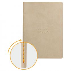 Caiet A5 Rhodia Rhodiarama Sewn Spine Beige - Ivory Dot Drid 5 mm - 64 pagini 90 g/mp - 116455C