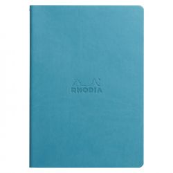 Caiet A5 Rhodia Rhodiarama Sewn Spine Turquoise Blue - Ivory Lined 7 mm - 64 pagini 90 g/mp - 116407C