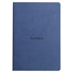 Caiet A5 Rhodia Rhodiarama Sewn Spine Sapphire Blue - Ivory Lined 7 mm - 64 pagini 90 g/mp - 116408C